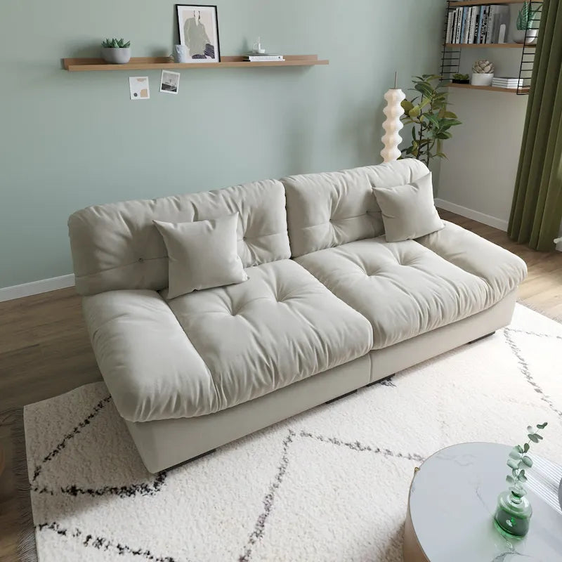 Canapé sectionnel moderne avec accoudoirs en velours pour salon