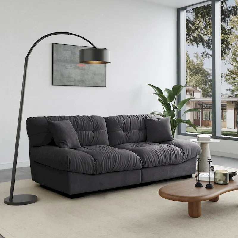Canapé sectionnel moderne avec accoudoirs en velours pour salon