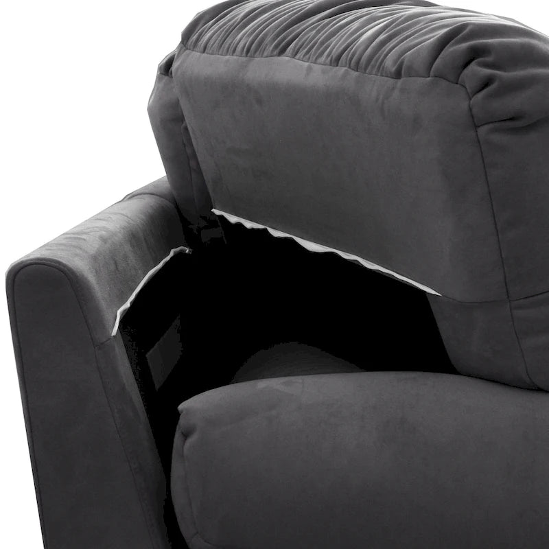 Canapé sectionnel moderne avec accoudoirs en velours pour salon