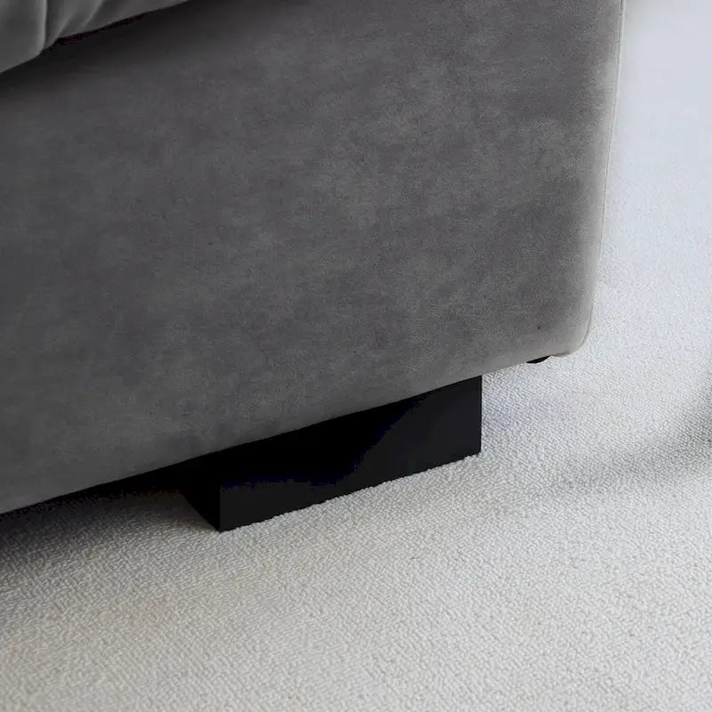 Canapé sectionnel moderne avec accoudoirs en velours pour salon
