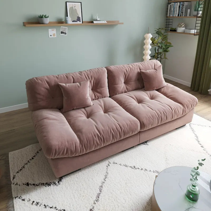 Canapé sectionnel moderne avec accoudoirs en velours pour salon