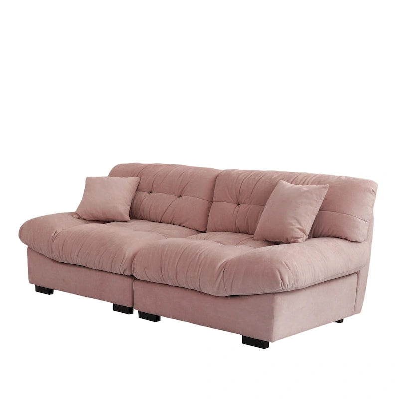 Canapé sectionnel moderne avec accoudoirs en velours pour salon