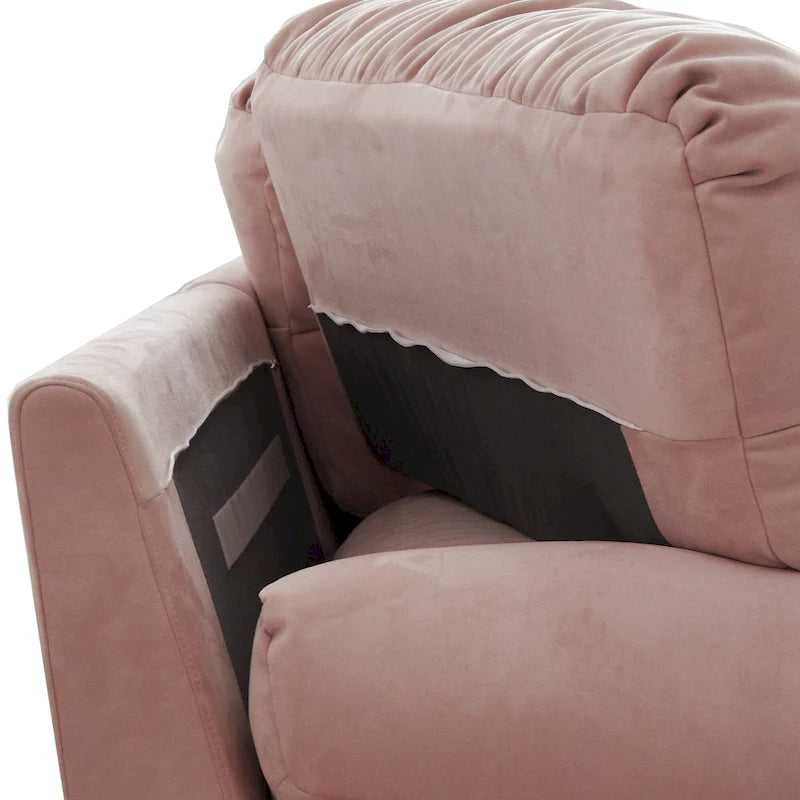 Canapé sectionnel moderne avec accoudoirs en velours pour salon