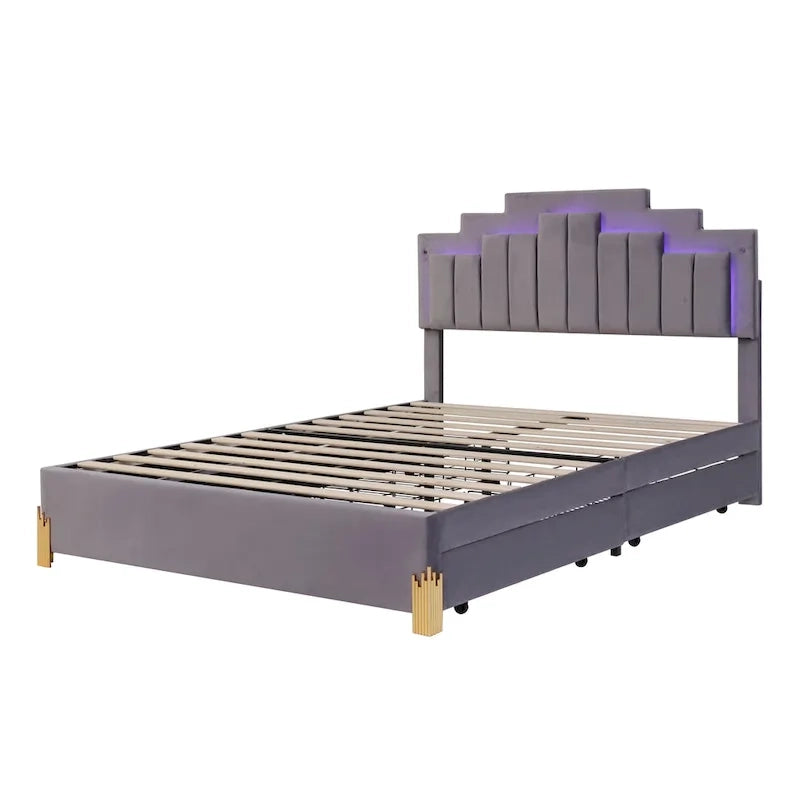Lit plateforme tapissé