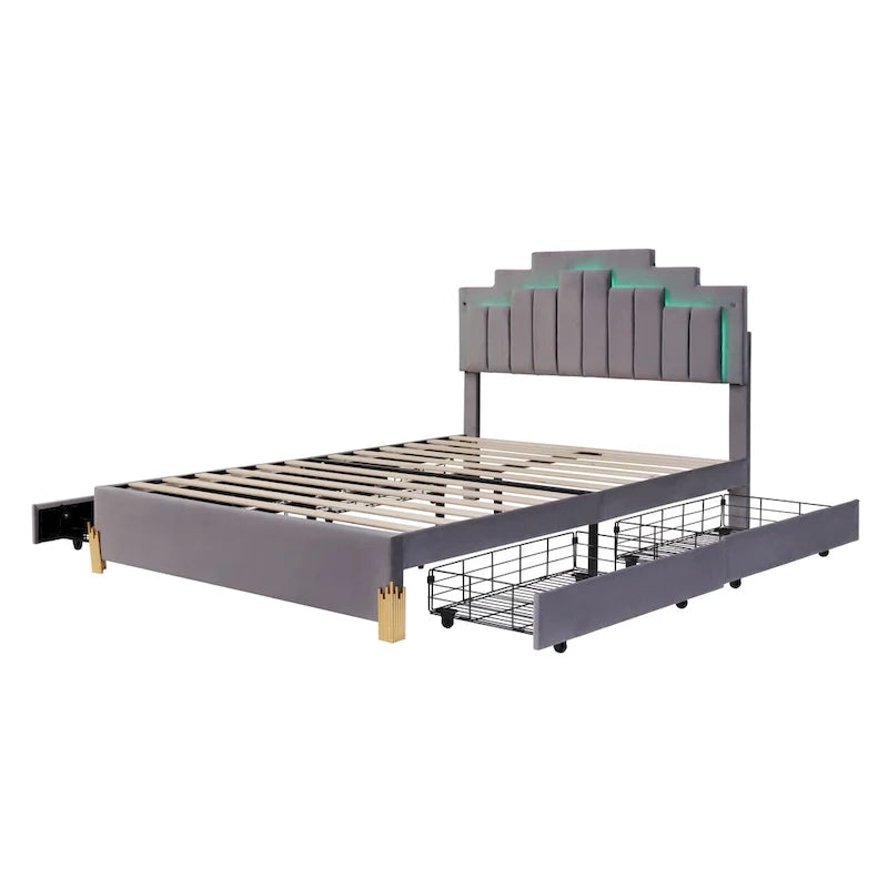 Lit plateforme tapissé