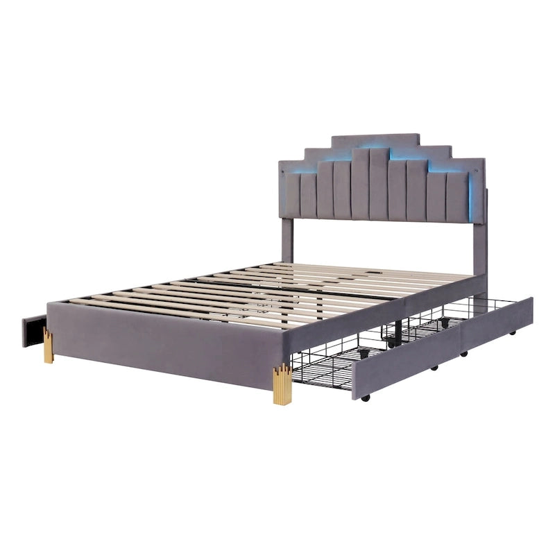Lit plateforme tapissé