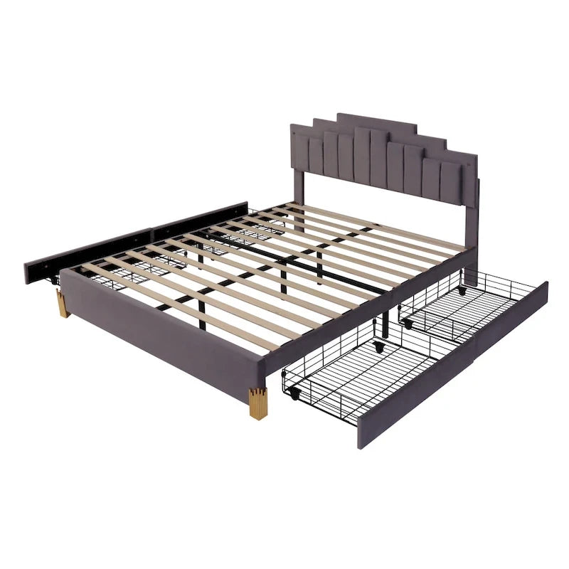 Lit plateforme tapissé