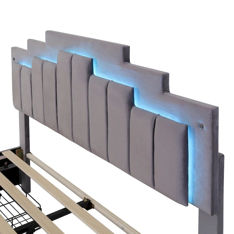 Lit plateforme tapissé
