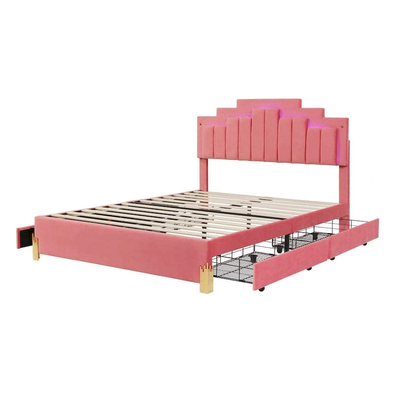 Lit plateforme tapissé