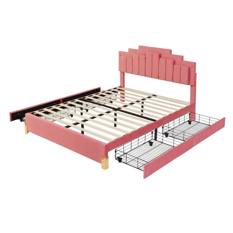 Lit plateforme tapissé