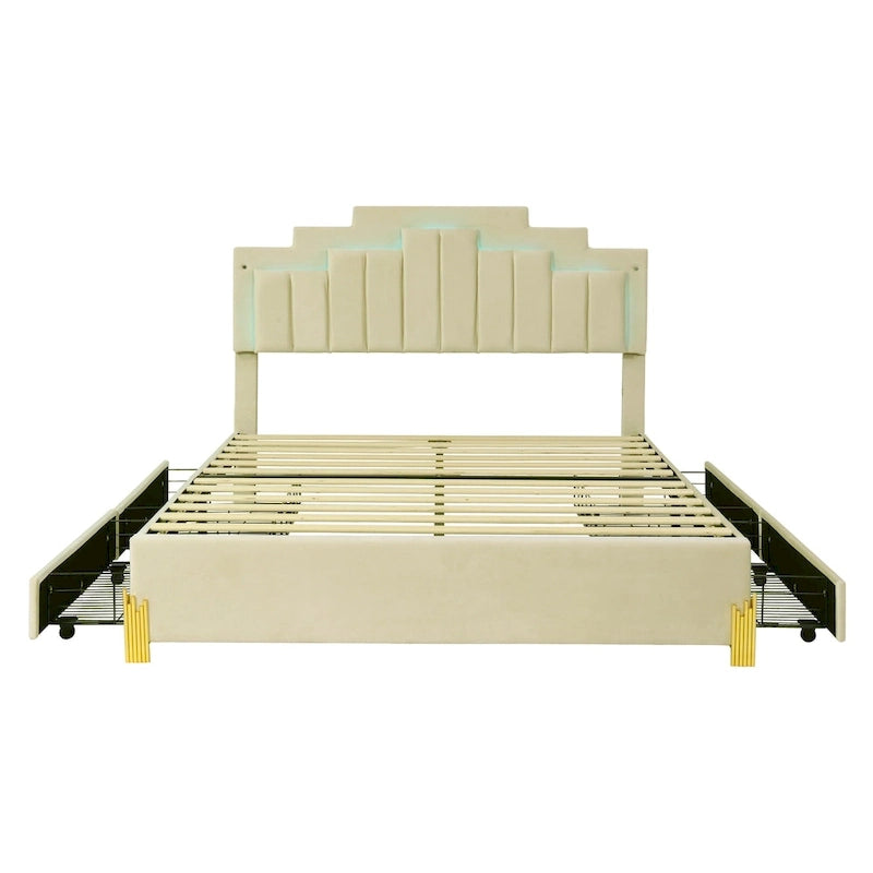 Lit plateforme tapissé