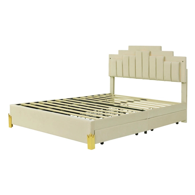 Lit plateforme tapissé