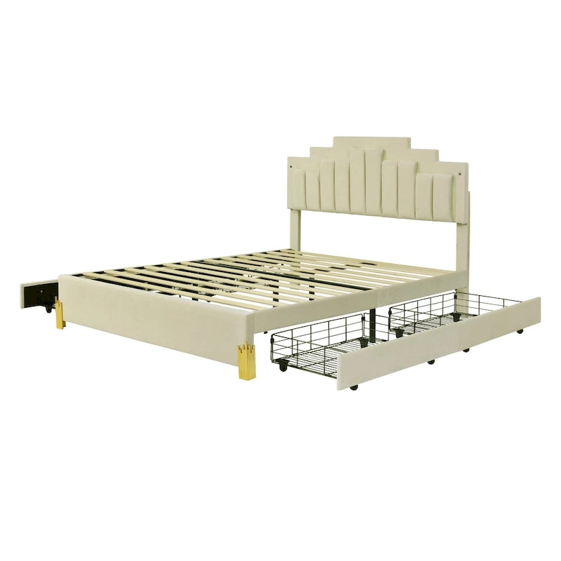 Lit plateforme tapissé