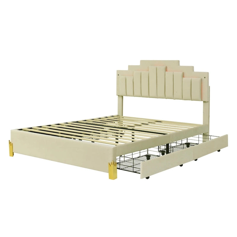 Lit plateforme tapissé