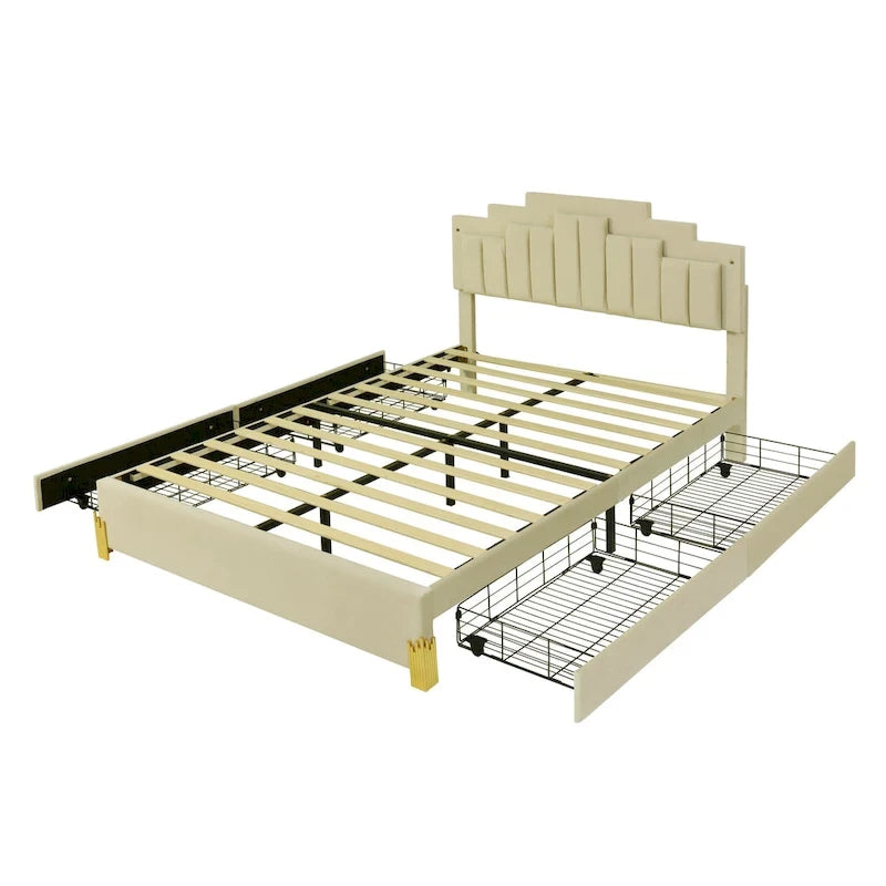 Lit plateforme tapissé