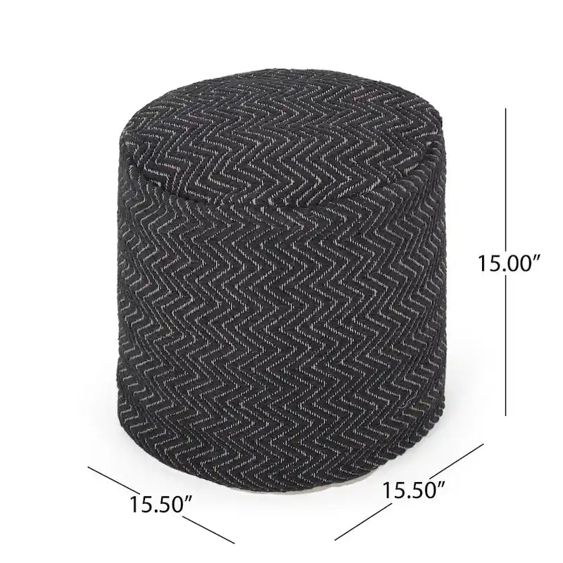 Pouf cylindrique en tissu de style bohème