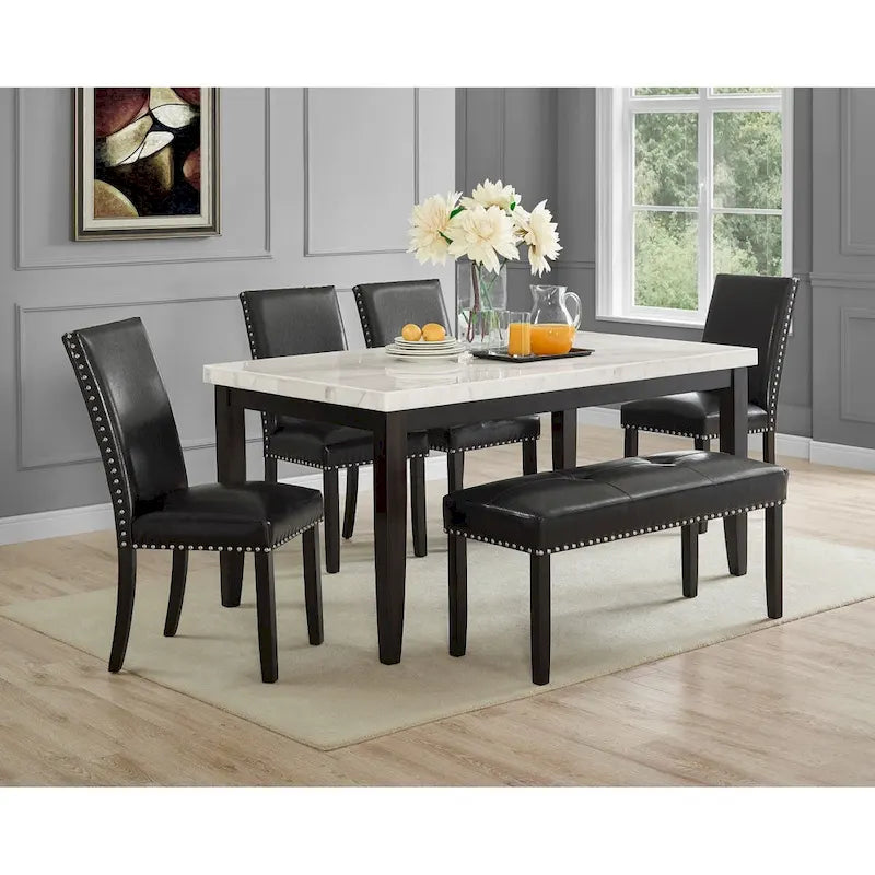 Table à manger en marbre blanc Winlock
