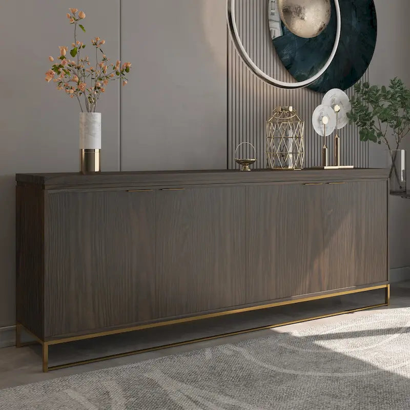 Meuble décoratif en bois à quatre portes