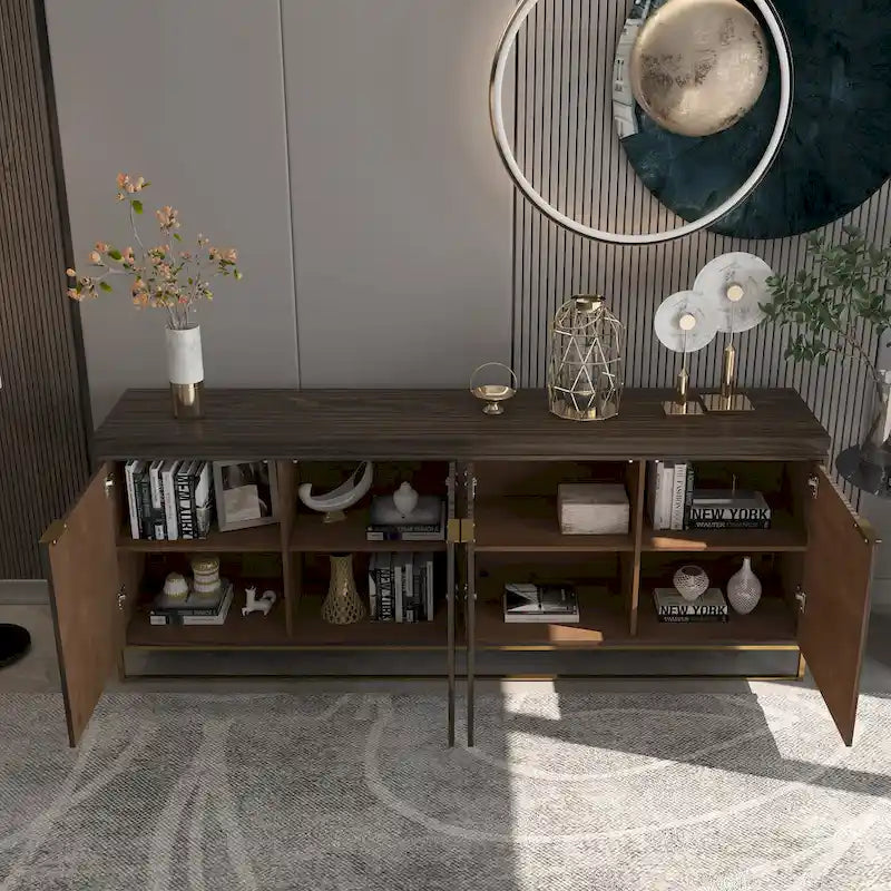 Meuble décoratif en bois à quatre portes