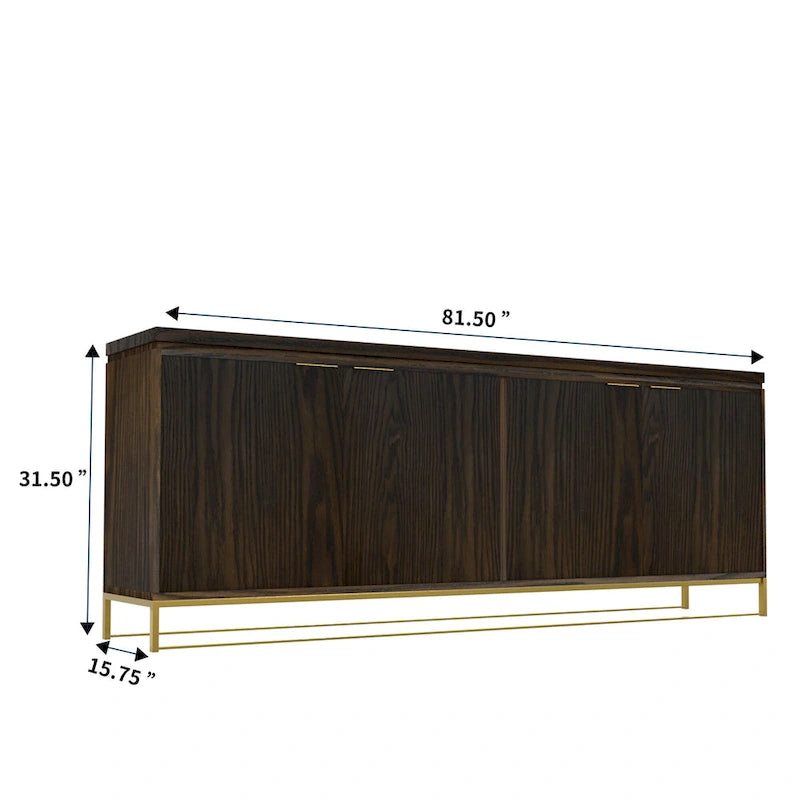 Meuble décoratif en bois à quatre portes