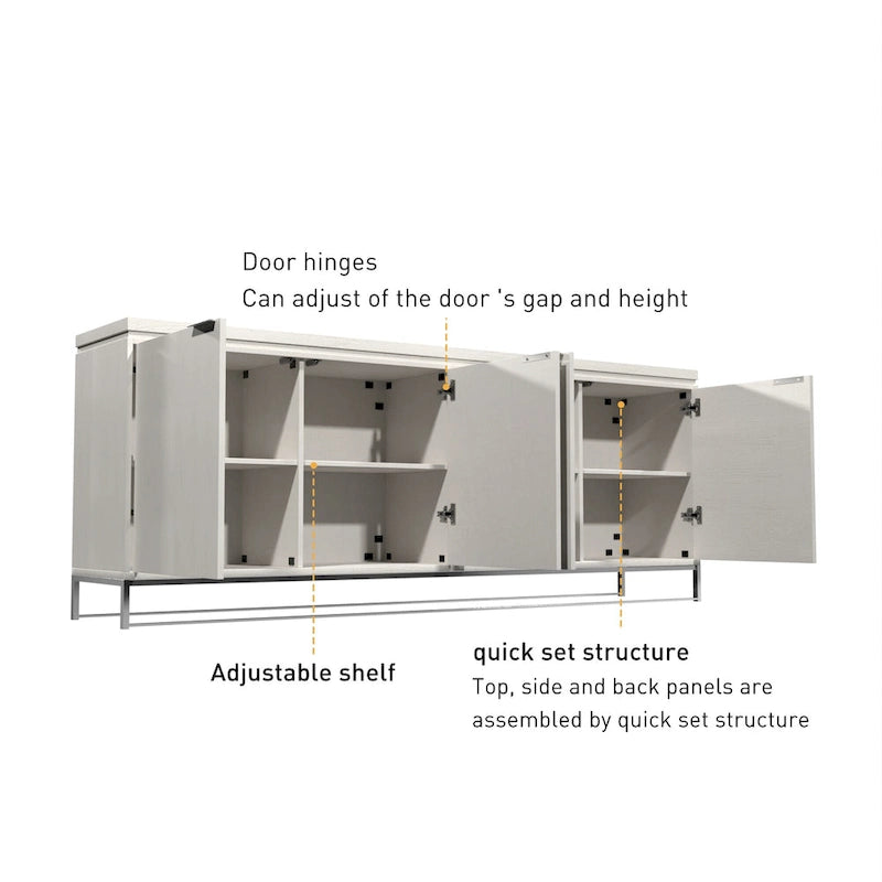Meuble décoratif en bois à quatre portes