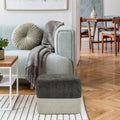 Pouf carré en tissu – Repose-pieds patchwork bicolore