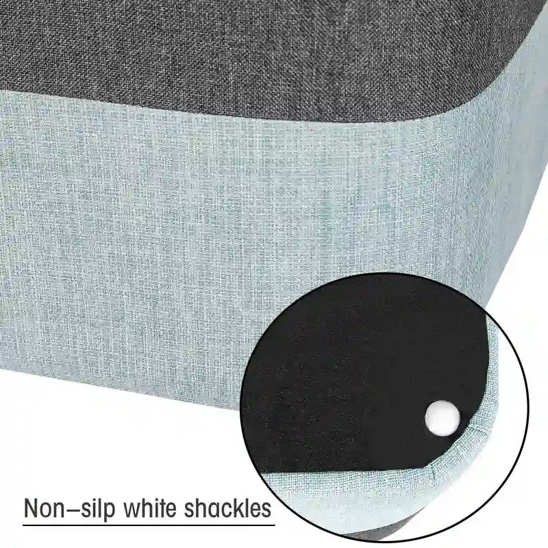 Pouf carré en tissu – Repose-pieds patchwork bicolore
