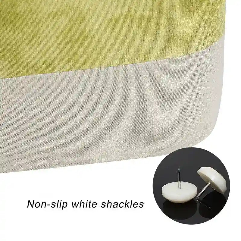 Pouf carré en tissu – Repose-pieds patchwork bicolore