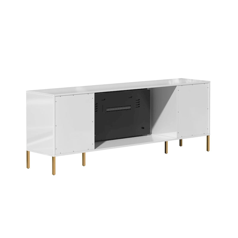 Meuble TV laqué avec cheminée électrique de 36 pouces