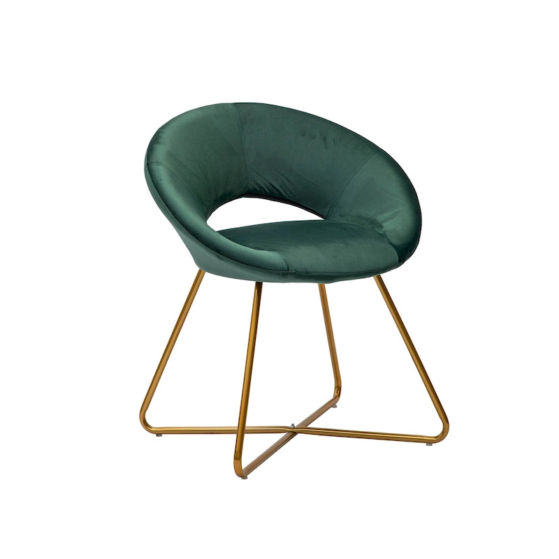 Chaise décorative, Revêtement velours, Pieds dorés