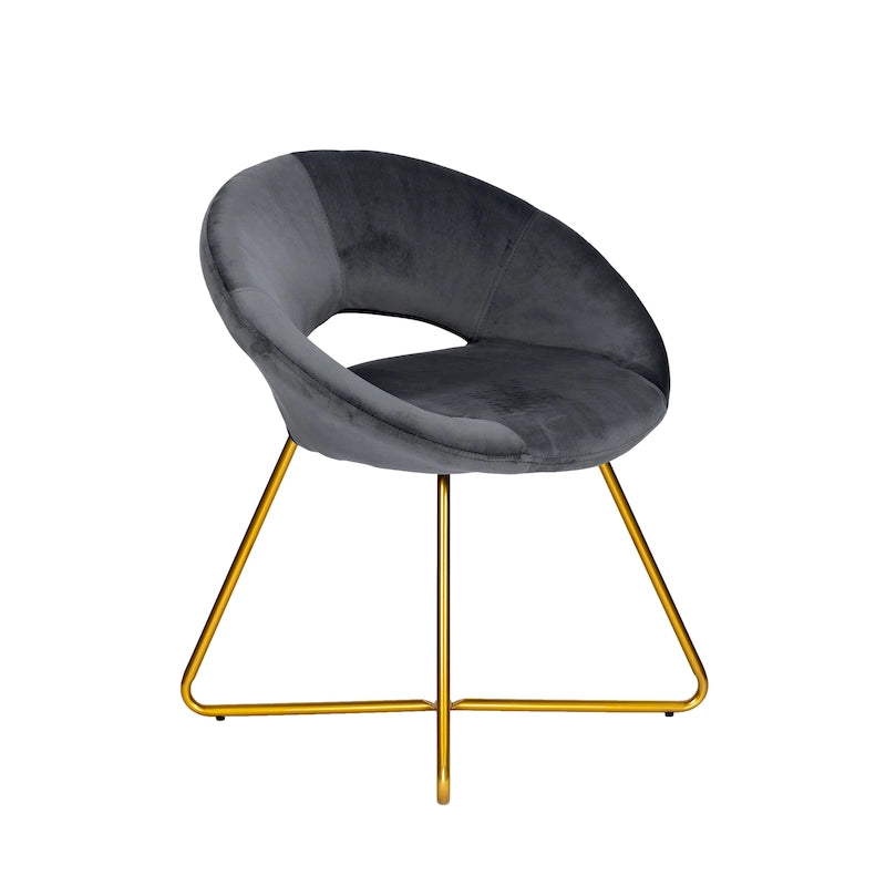 Chaise décorative, Revêtement velours, Pieds dorés