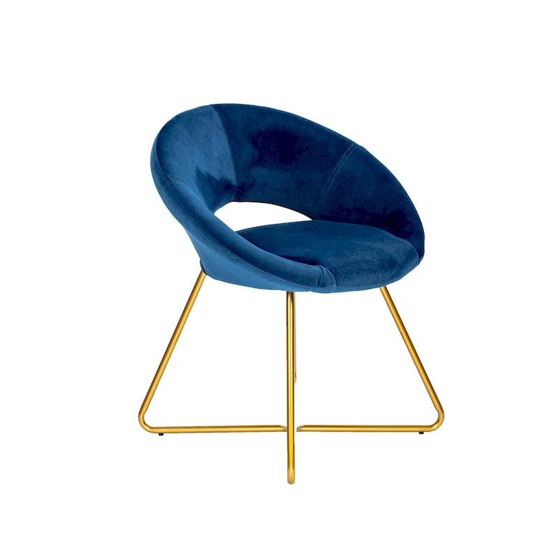Chaise décorative, Revêtement velours, Pieds dorés
