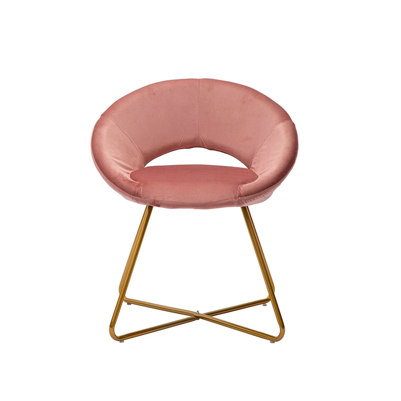 Chaise décorative, Revêtement velours, Pieds dorés