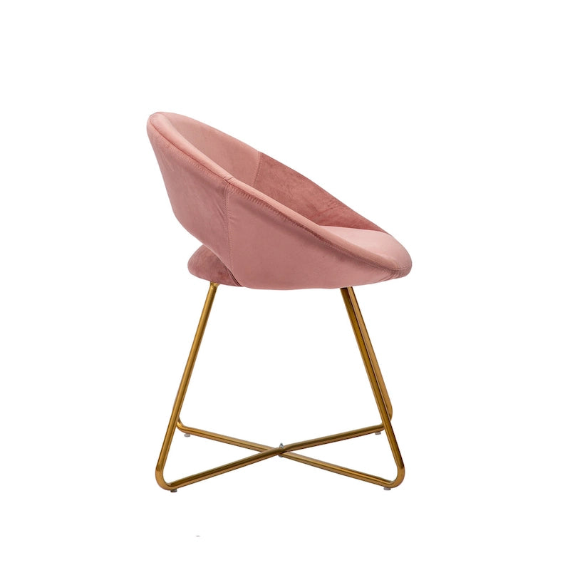 Chaise décorative, Revêtement velours, Pieds dorés