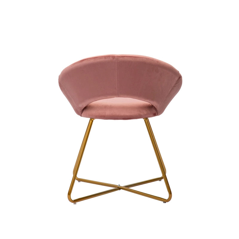 Chaise décorative, Revêtement velours, Pieds dorés