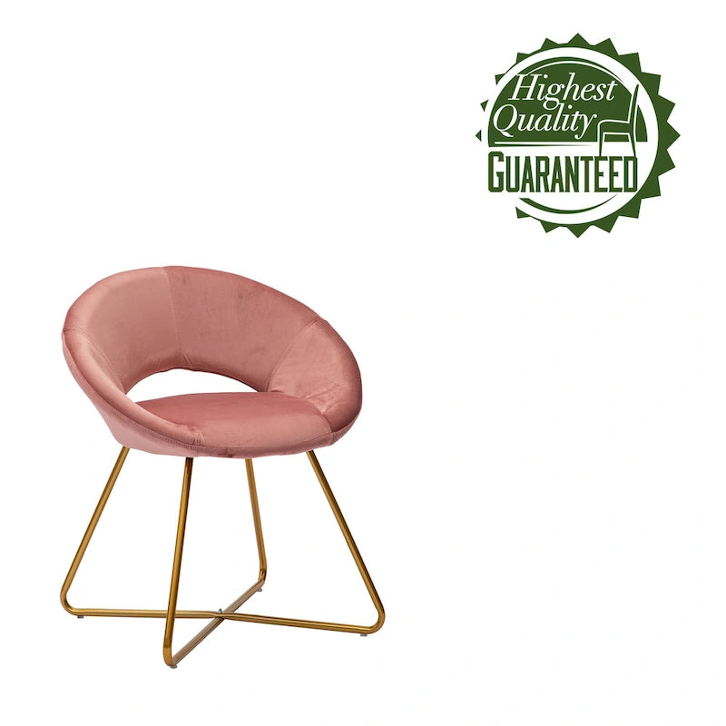 Chaise décorative, Revêtement velours, Pieds dorés