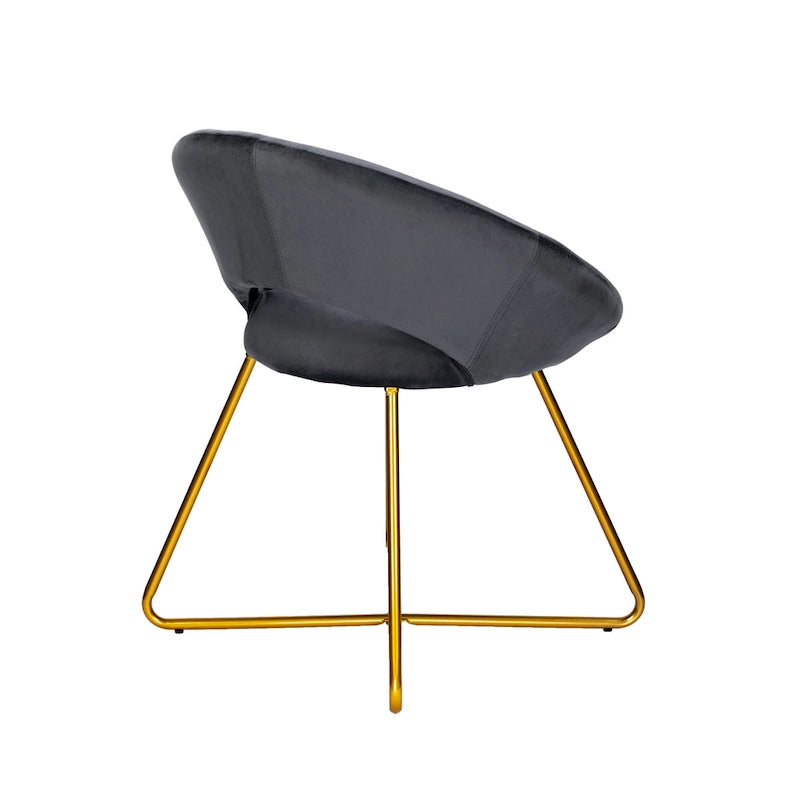 Chaise décorative, Revêtement velours, Pieds dorés