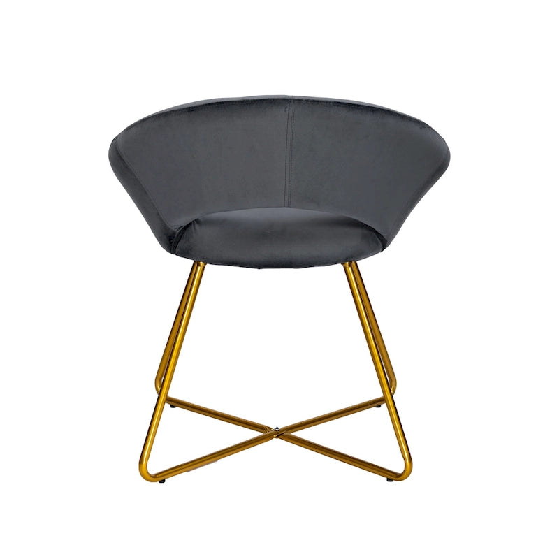 Chaise décorative, Revêtement velours, Pieds dorés