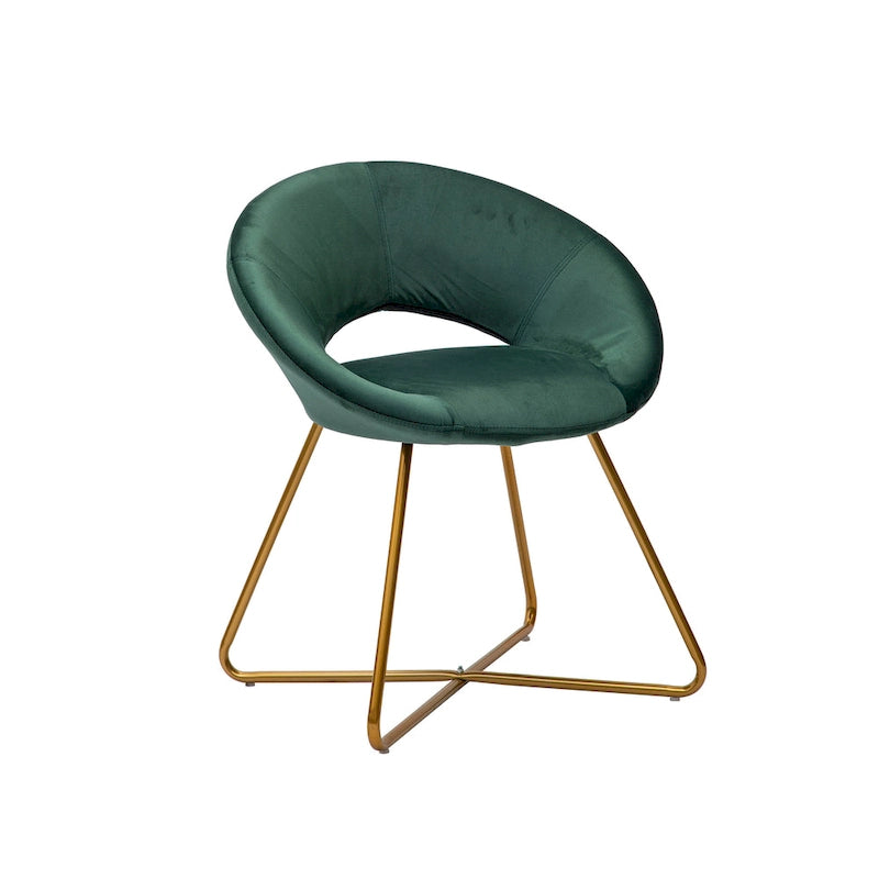 Chaise décorative, Revêtement velours, Pieds dorés