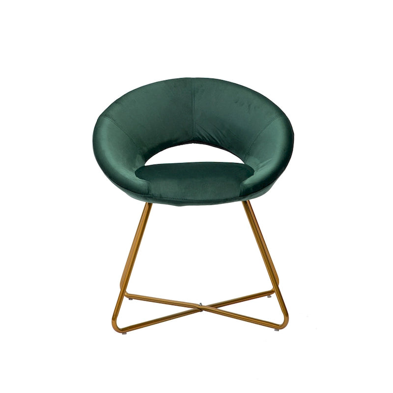 Chaise décorative, Revêtement velours, Pieds dorés