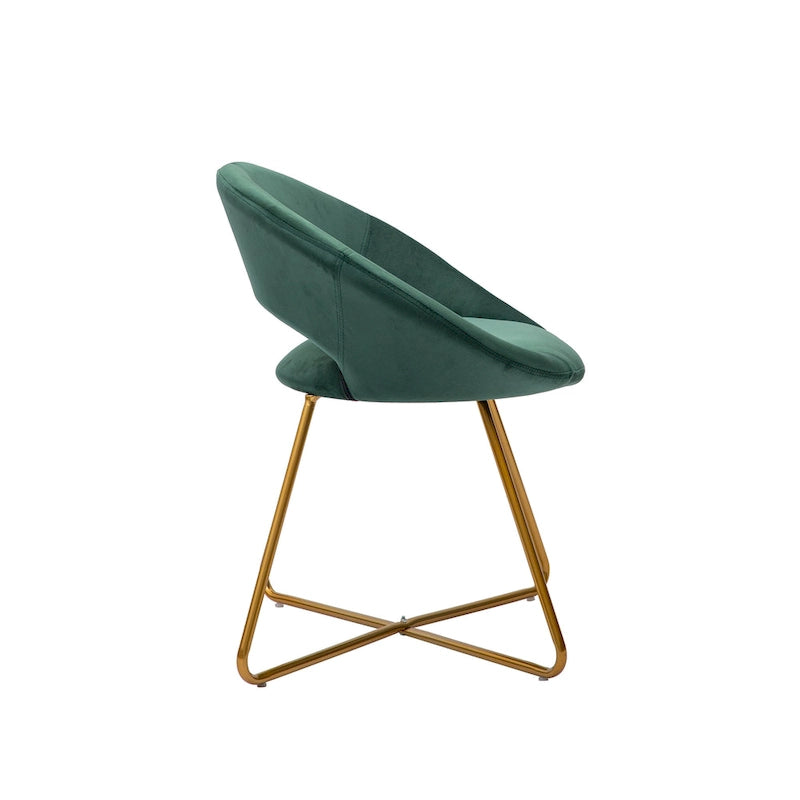 Chaise décorative, Revêtement velours, Pieds dorés