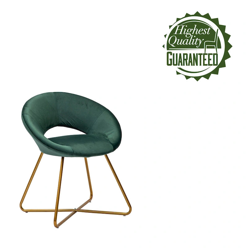 Chaise décorative, Revêtement velours, Pieds dorés