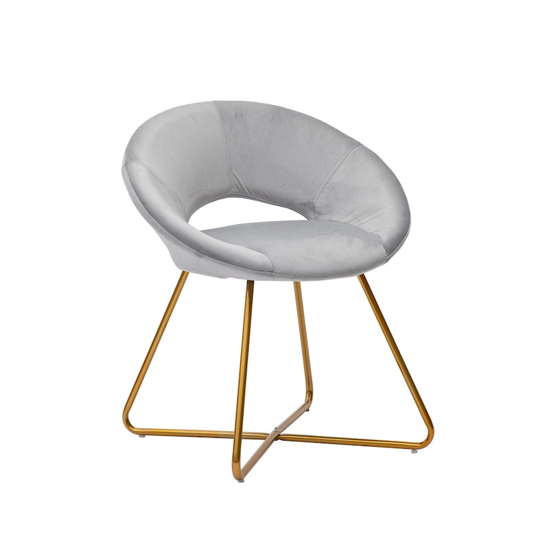 Chaise décorative, Revêtement velours, Pieds dorés