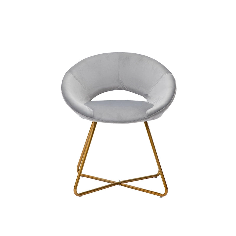 Chaise décorative, Revêtement velours, Pieds dorés