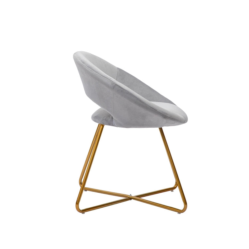 Chaise décorative, Revêtement velours, Pieds dorés