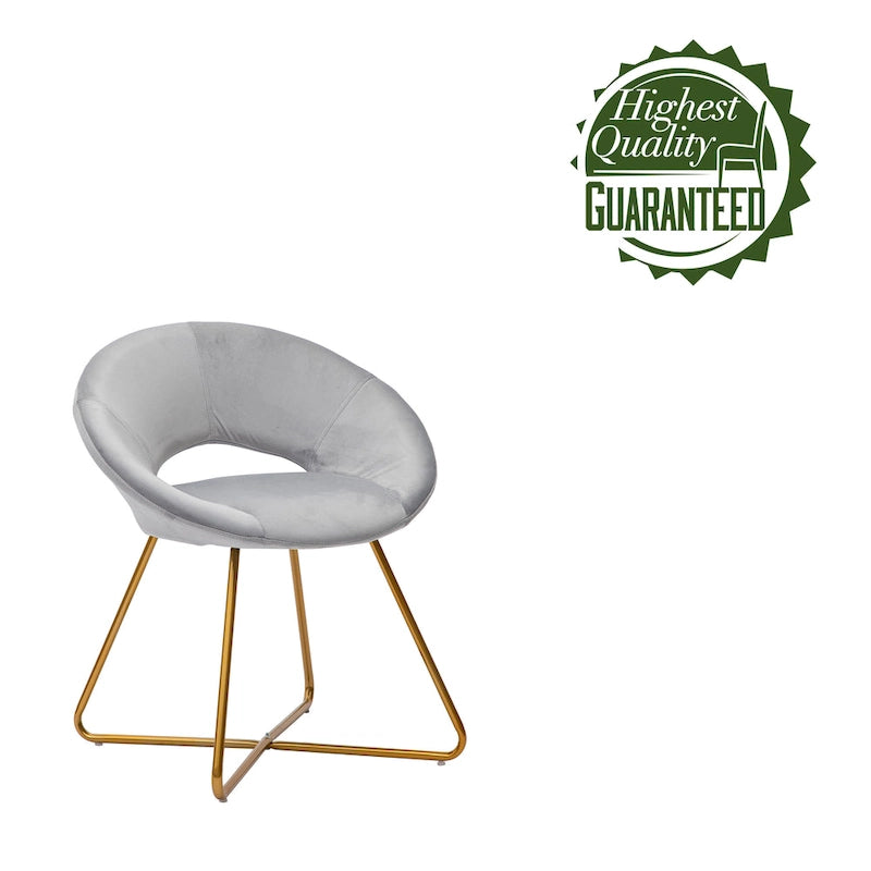 Chaise décorative, Revêtement velours, Pieds dorés
