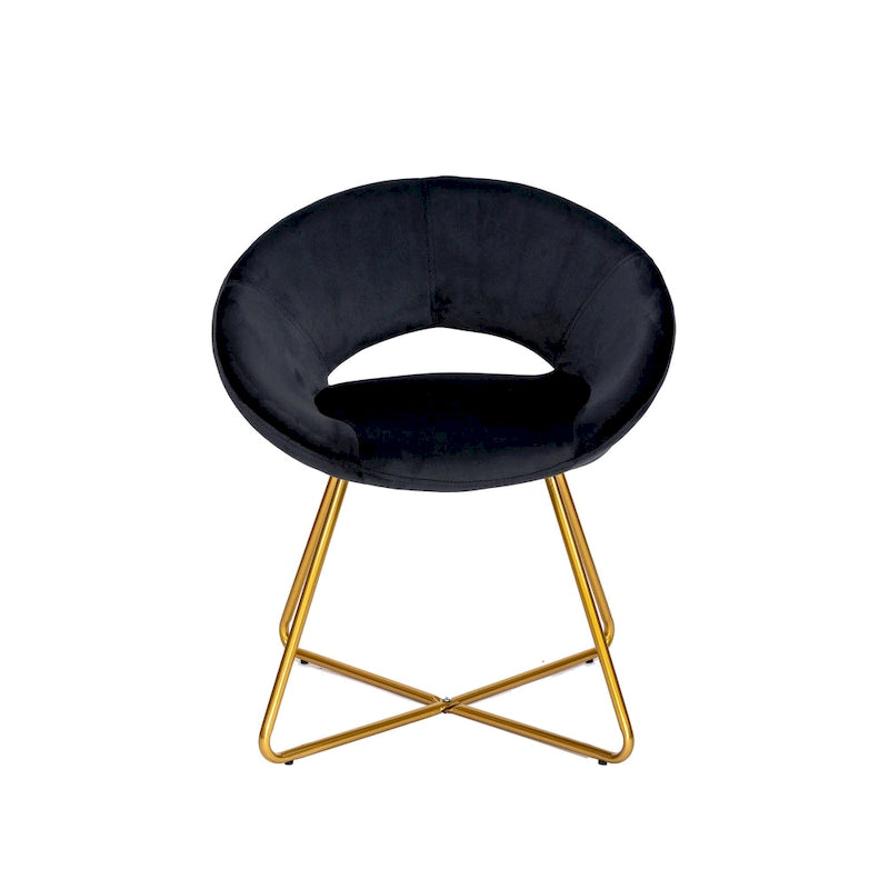 Chaise décorative, Revêtement velours, Pieds dorés