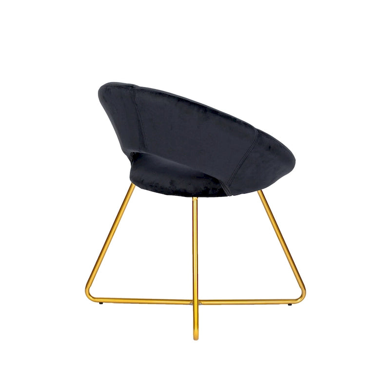 Chaise décorative, Revêtement velours, Pieds dorés