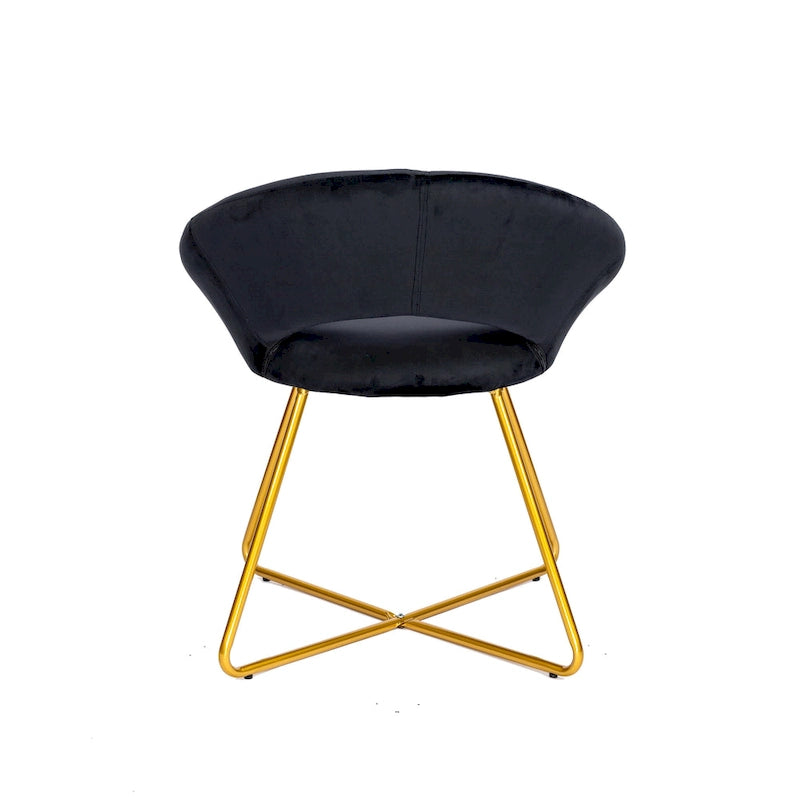 Chaise décorative, Revêtement velours, Pieds dorés