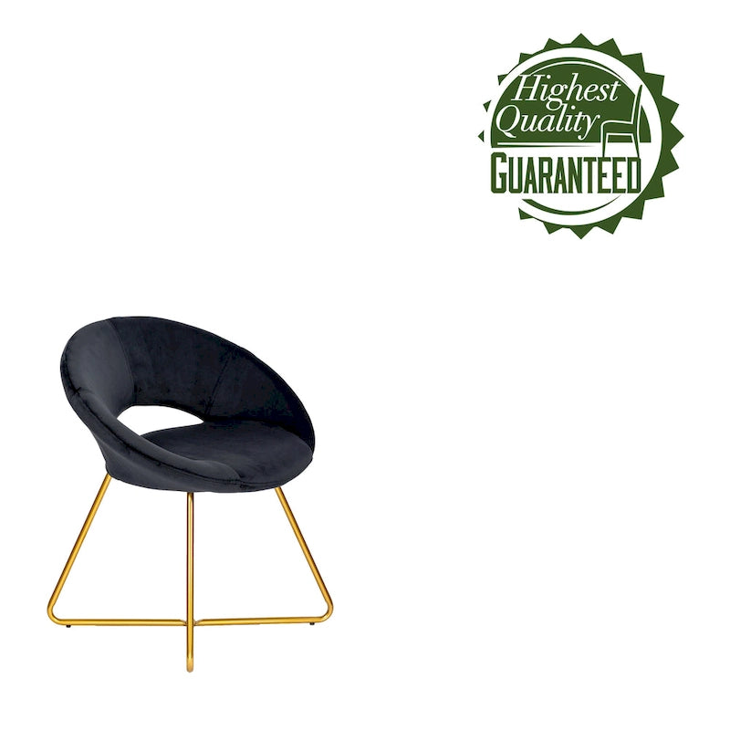 Chaise décorative, Revêtement velours, Pieds dorés